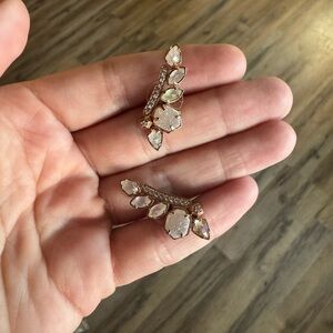 Elegant Gold and Cream Women's Earrings